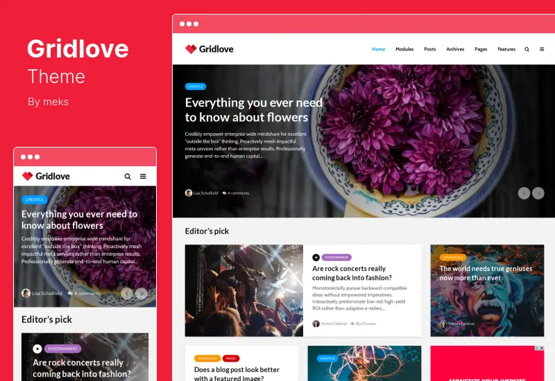 Gridlove Theme - News Portal & Magazine WordPress Theme