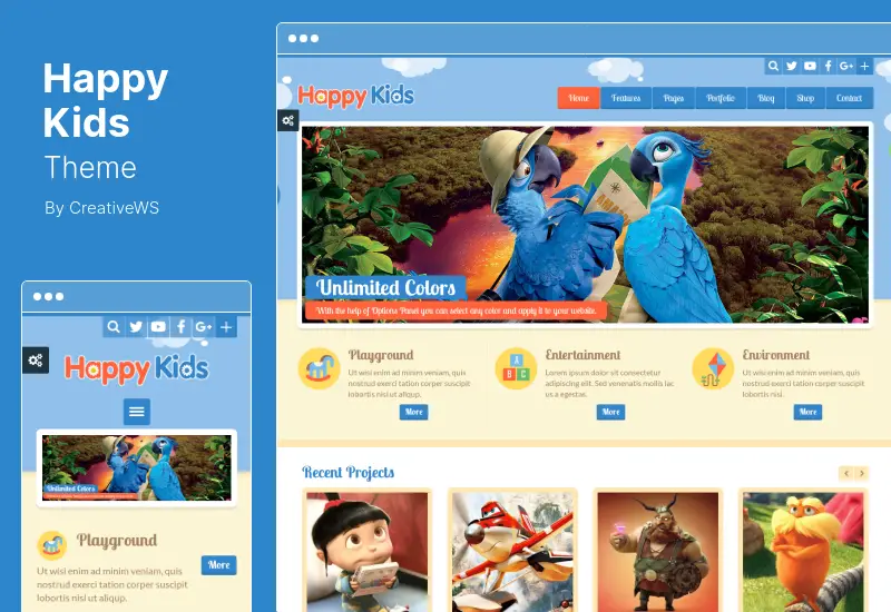 Happy Kids Theme - Children WordPress Theme