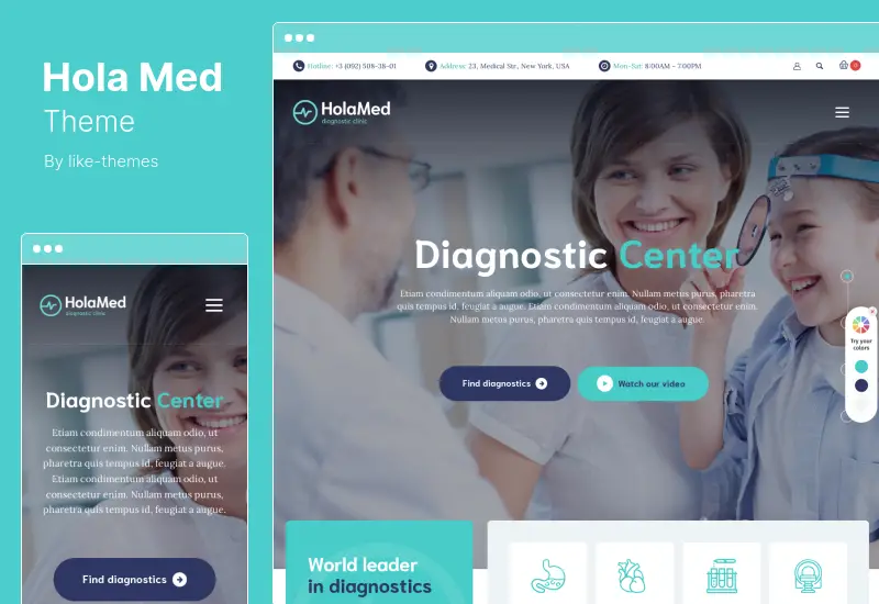 HolaMed Theme - Medical Diagnostic & Plastic Surgery Clinic WordPress Theme
