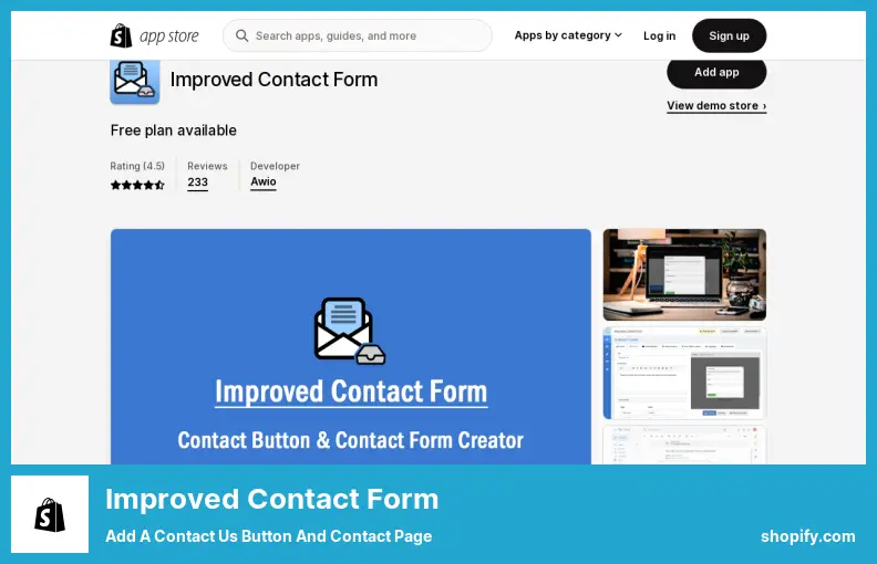 Improved Contact Form - Add a Contact Us Button and Contact Page