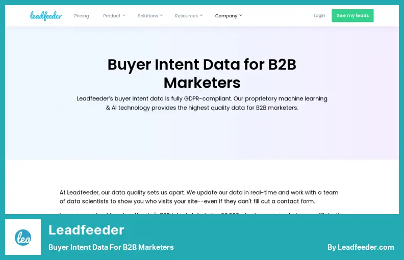 Leadfeeder - Buyer Intent Data for B2B Marketers