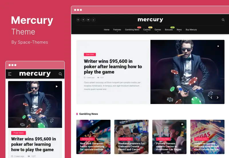 Mercury Theme - Affiliate, Casino, Gambling & Other Niches, Reviews & News WordPress Theme