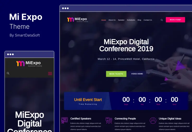 MiExpo Theme - Event Conference Elementor WordPress Theme