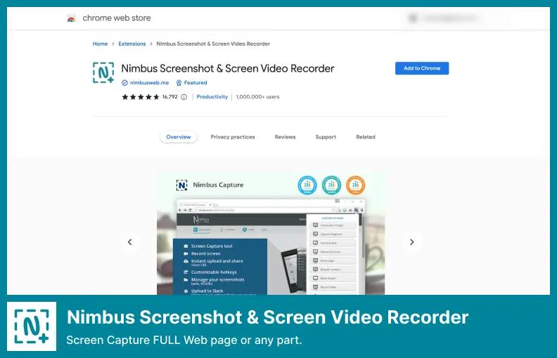 Nimbus Screenshot & Screen Video Recorder - Used By Several Million Users On Different Platforms