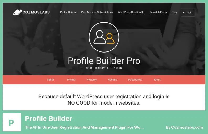 Profile Builder Plugin - The All in One User Registration and Management Plugin for WordPress Sites
