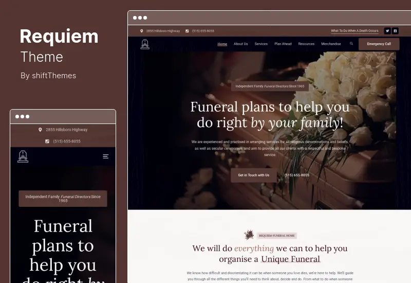 Requiem Theme - Funeral Home Services WordPress Theme