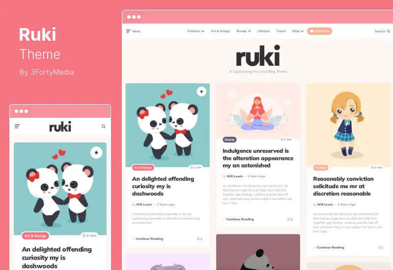 Ruki Theme - A Captivating Personal Blog WodPress Theme