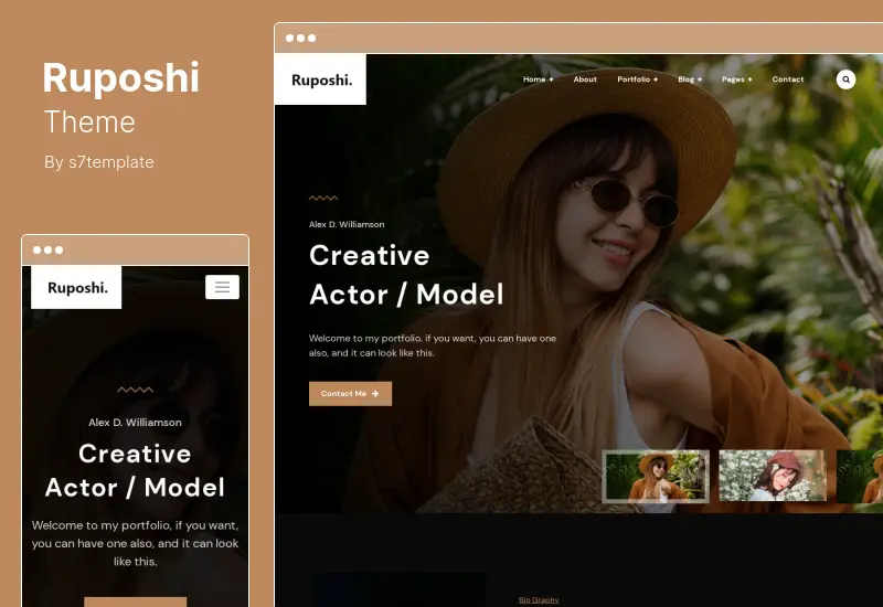 Ruposhi Theme - Actor and Model Portfolio WordPress Theme