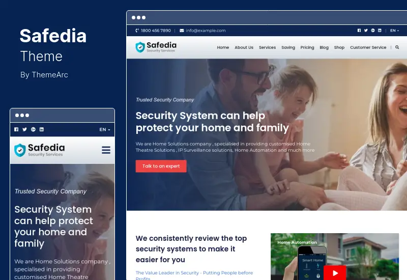 Safedia Theme - Home Security WordPress Theme