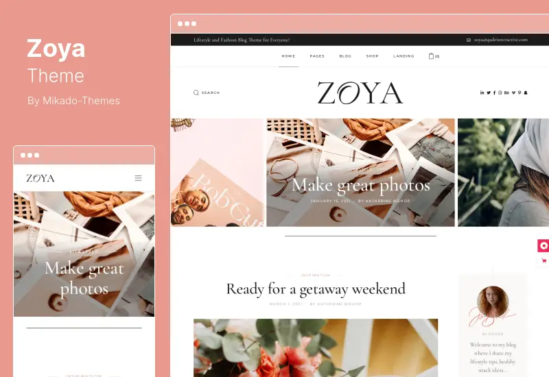 Zoya Theme - Lifestyle Blog WordPress Theme