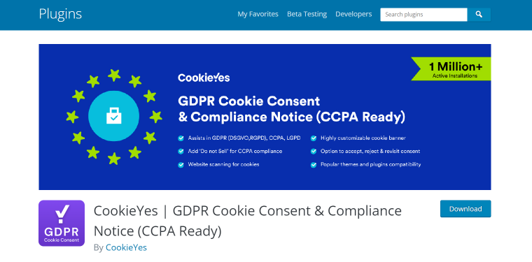 cookieyes gdpr cookie consent plugin