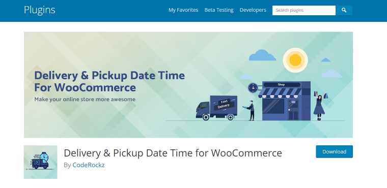 delivery and pickup date plugin by coderockz