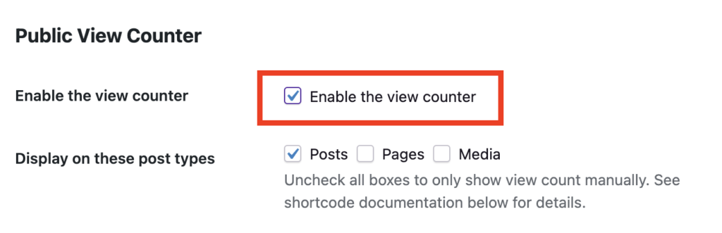 Enable View Counter