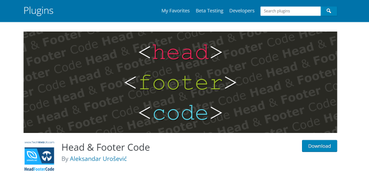 header footer code plugin