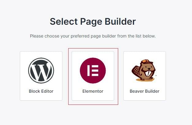 select a page builder