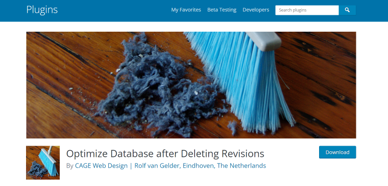 optimize database after deleting revisions wp plugin