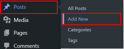 Posts to Add New Navigation