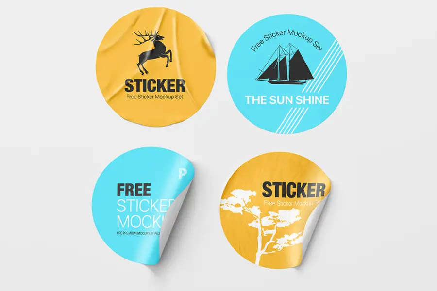 Free Sticker Mockup - 