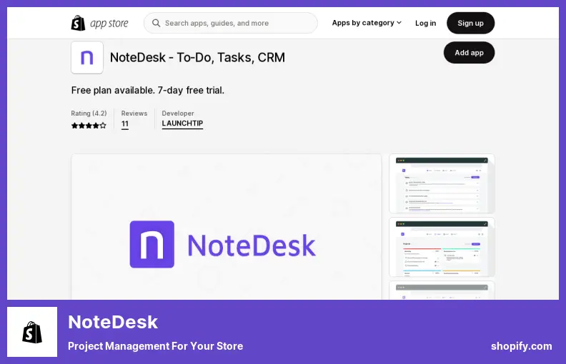 NoteDesk - Project Management for Your Store