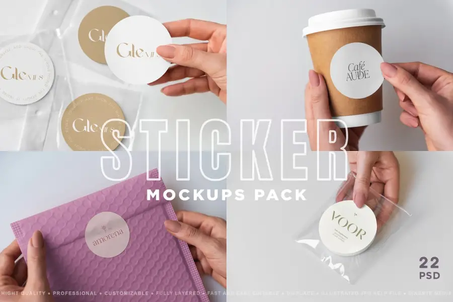 Sticker Mockups Pack - 