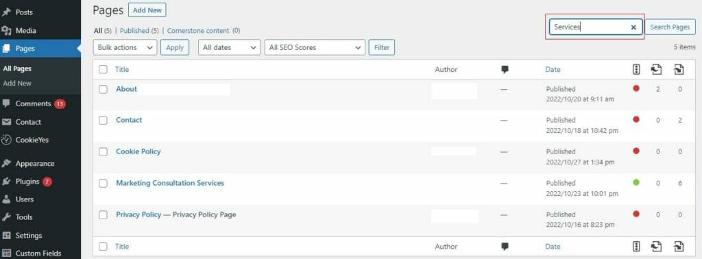 deleted pages - causes of 404 errors in wordpress