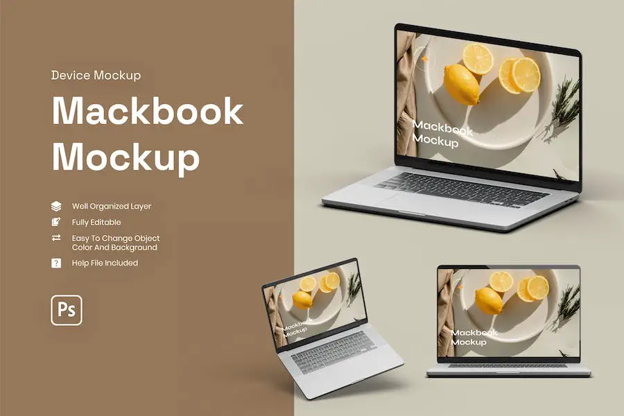 3D macbook mockup - 