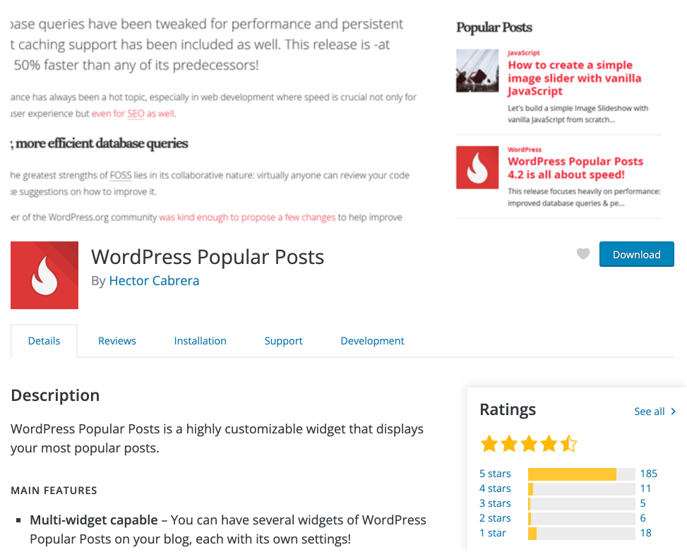 WordPress Popular Posts plugin