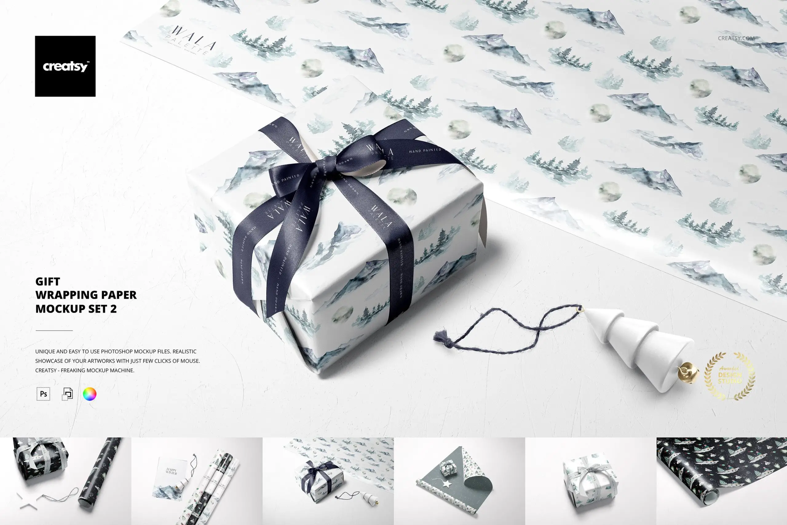 Gift Wrapping Paper Mockup Set 2 - 