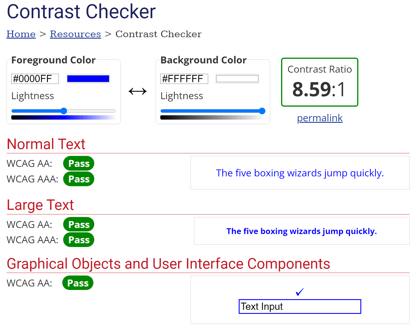 The WebAIM Contrast Checker to check the "Background and foreground colors do not have a sufficient contrast ratio" error.
