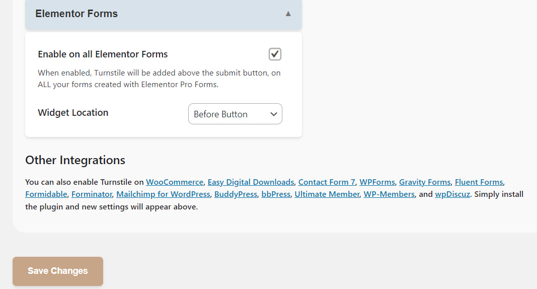 Enabling forms on Elementor.