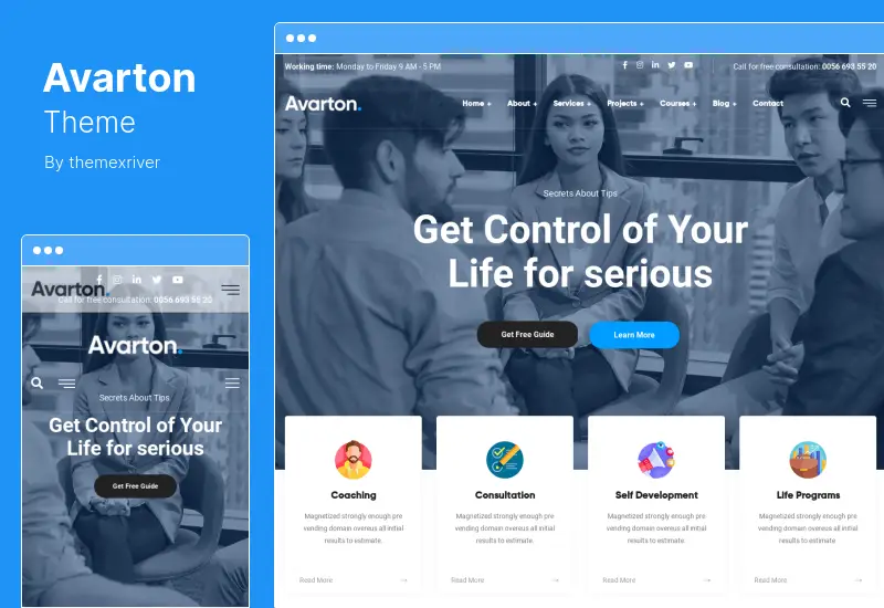 Avarton Theme - Online Courses and Learning Management WordPress Theme