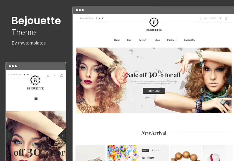 Bejouette Theme - Handmade Jewelry Designer WordPress Theme