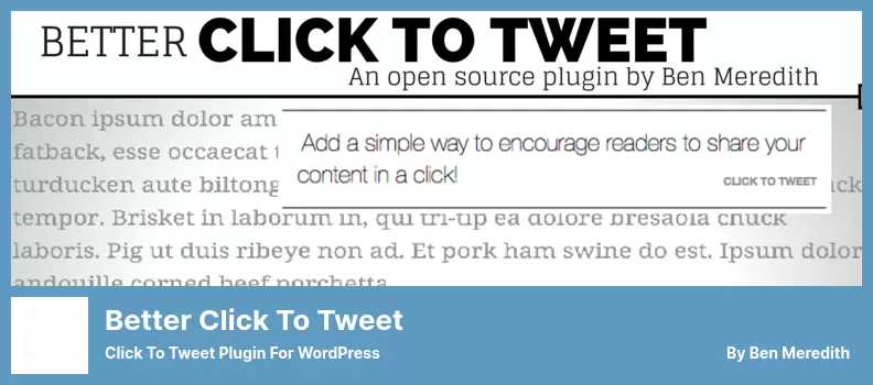 Better Click To Tweet Plugin - Click to Tweet Plugin for WordPress