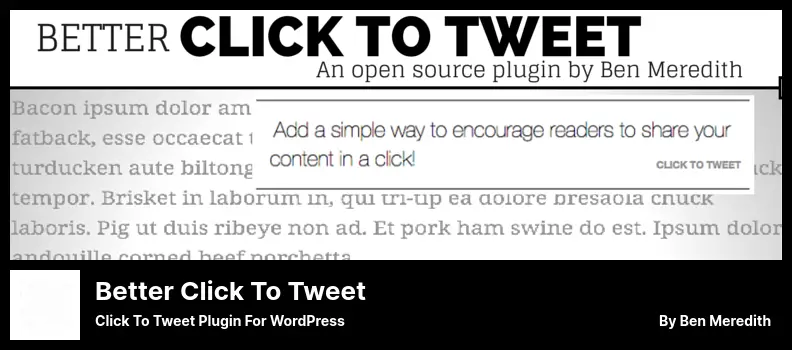 Better Click to Tweet Plugin - Click to Tweet Plugin for WordPress