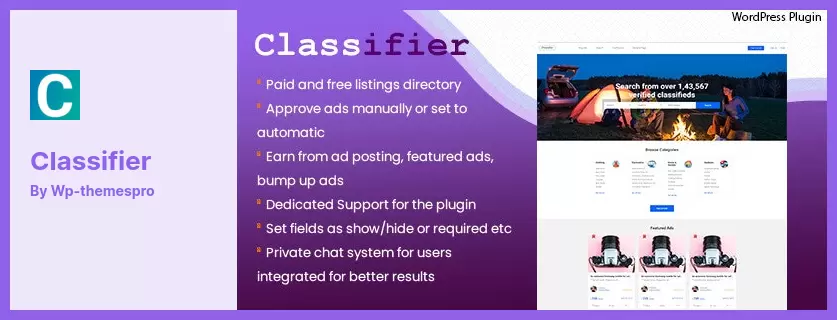Classifier Plugin - Classified Ads WordPress Directory Listing