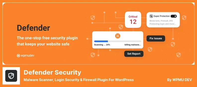 Defender Security Plugin - Malware Scanner, Login Security & Firewall Plugin for WordPress