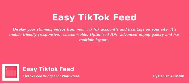 Easy Tiktok Feed Plugin - TikTok Feed Widget for WordPress