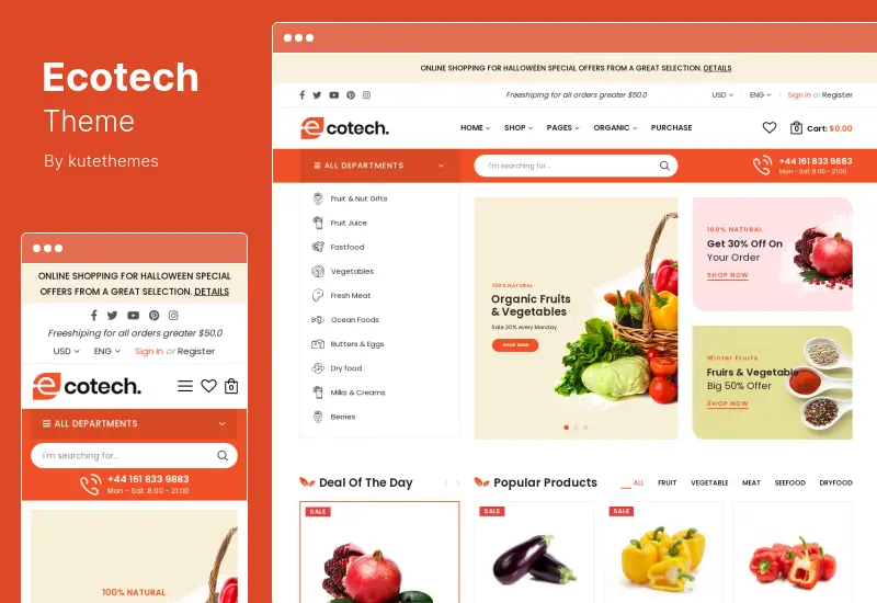 Ecotech Theme - Organic, Food, Multipurpose WooCommerce Theme