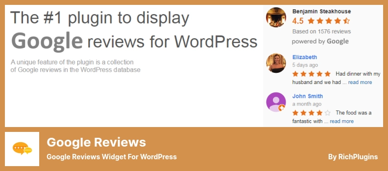 Google Reviews Plugin - Google Reviews Widget for WordPress