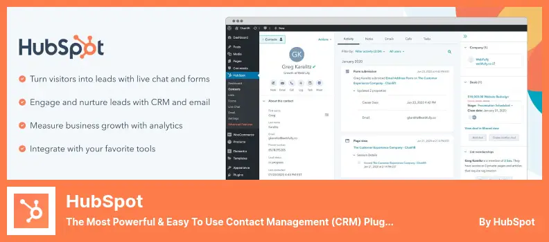HubSpot Plugin - The Most Powerful & Easy To Use Contact Management (CRM) Plugin
