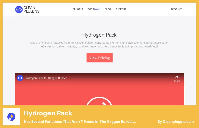 Hydrogen Pack Plugin - Has Several Functions That Aren T Found in The Oxygen Builder Core Plugin