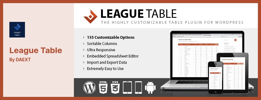 League Table Plugin - WordPress League Table Plugin