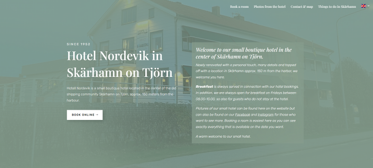 Nordevik hotel website design