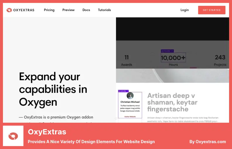 OxyExtras Plugin - Provides a Nice Variety of Design Elements for Website Design