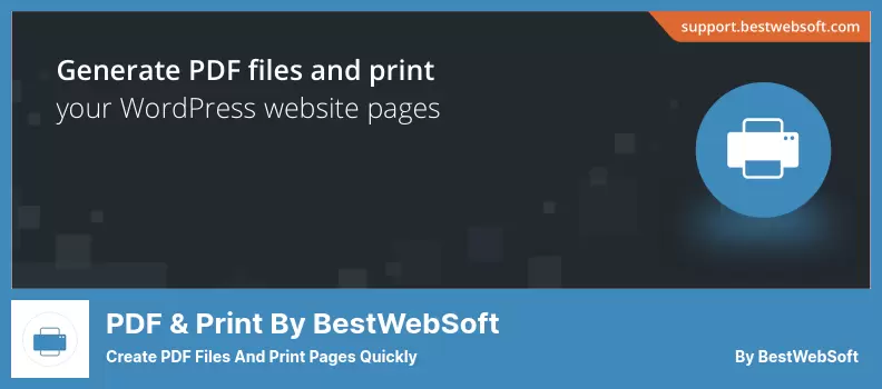 PDF & Print by BestWebSoft Plugin - Create PDF Files And Print Pages Quickly