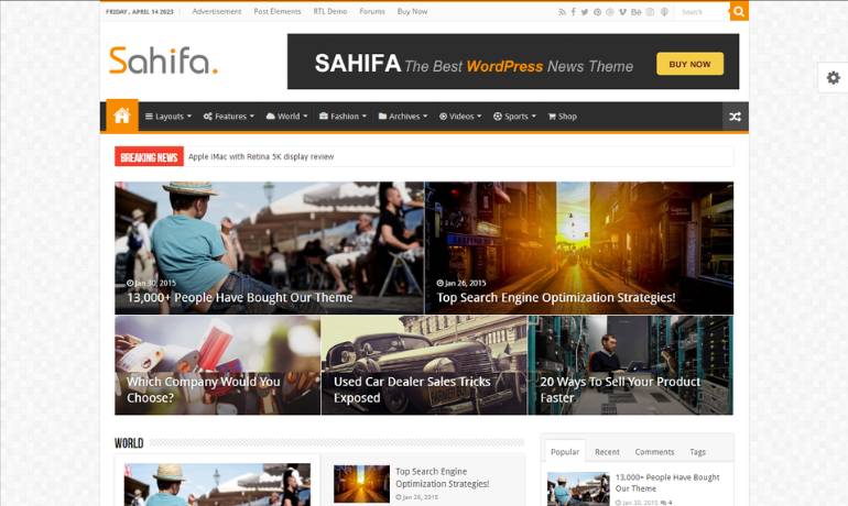 Sahifa News Theme