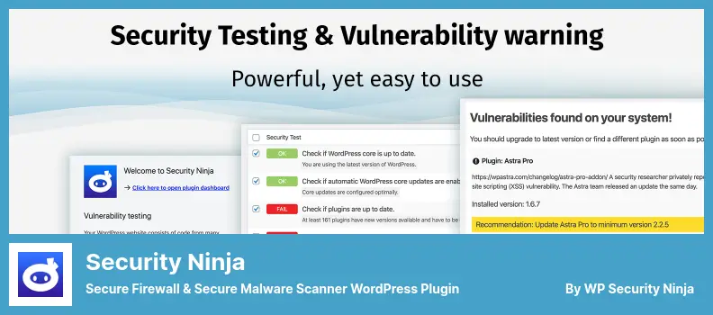 Security Ninja Plugin - Secure Firewall & Secure Malware Scanner WordPress Plugin