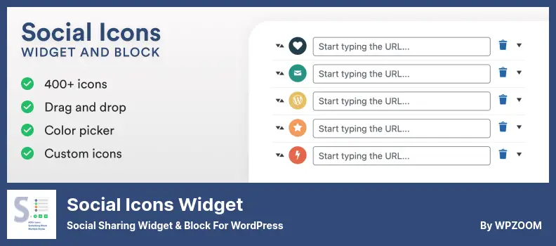 Social Icons Widget Plugin - Social Sharing Widget & Block for WordPress