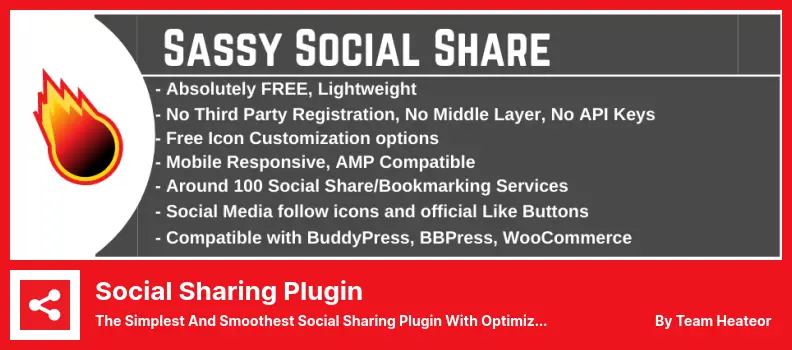 Social Sharing Plugin Plugin - The Simplest and Smoothest Social Sharing Plugin With Optimized and Great Looking Vector Icons