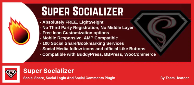Super Socializer Plugin - Social Share, Social Login and Social Comments Plugin